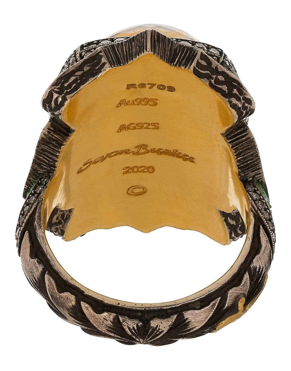 SEVAN BICAKCI-Carved Swans Ring-YELLOW GOLD