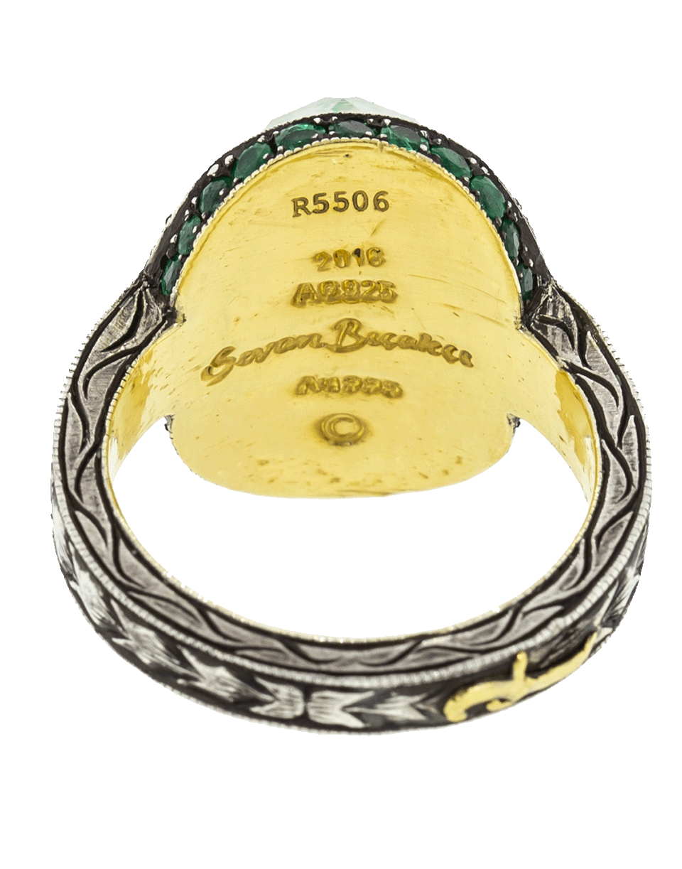 SEVAN BICAKCI-Carved Moonstone Flying Seagulls Ring-YELLOW GOLD