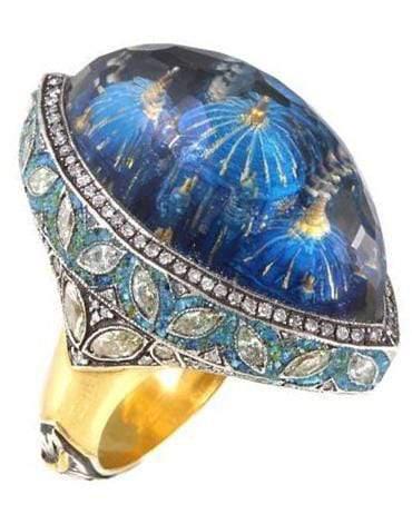 SEVAN BICAKCI-Quartz Ottoman Architecture Ring-YELLOW GOLD