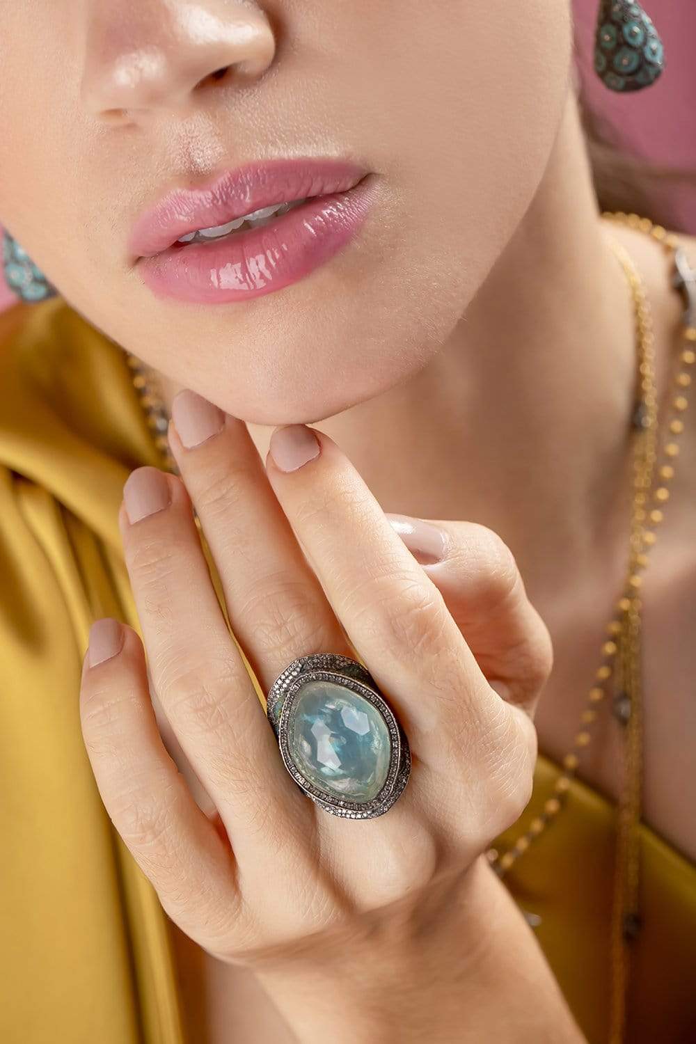 SEVAN BICAKCI-School Of Fish Turquoise Ring-YELLOW GOLD