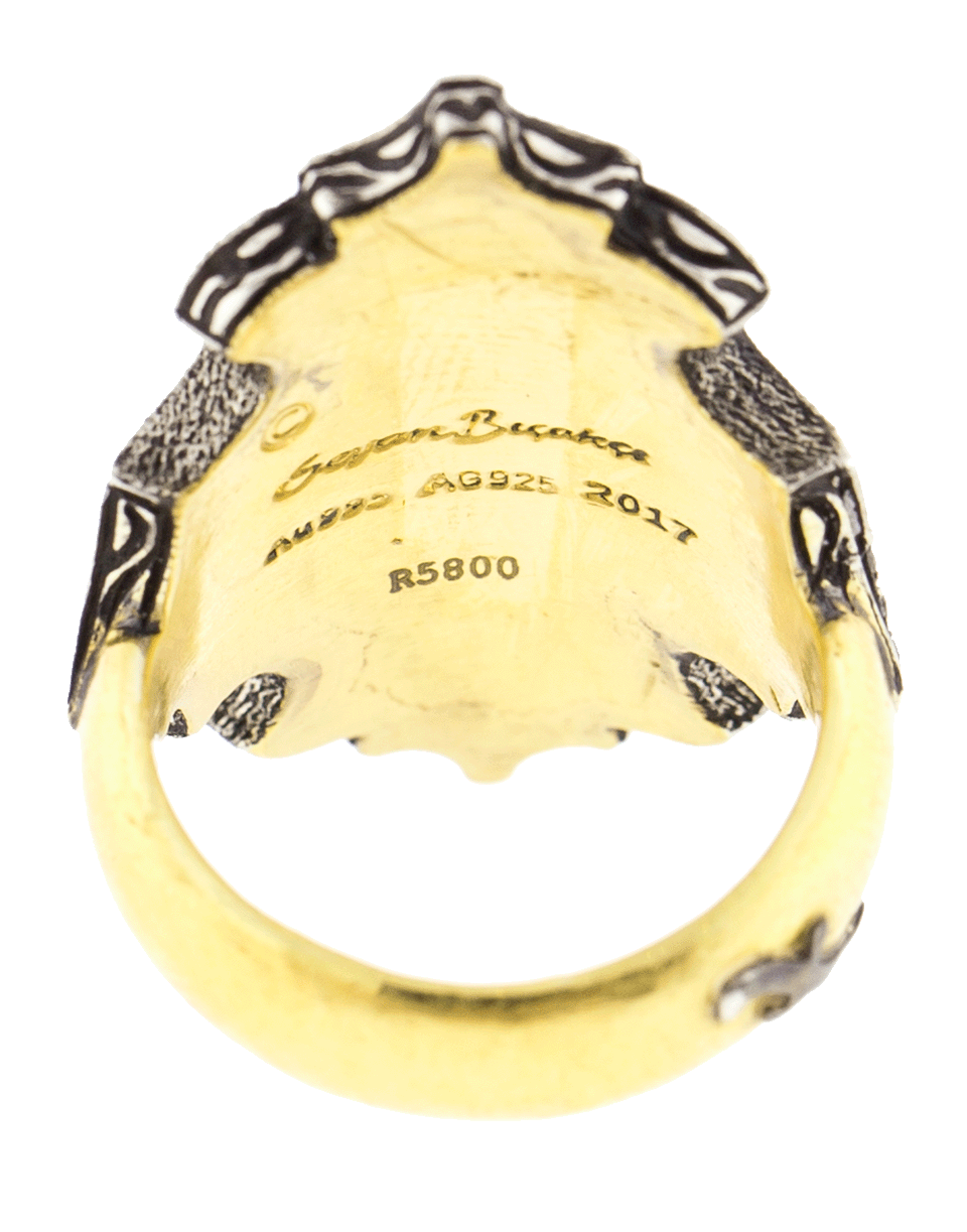 SEVAN BICAKCI-Turquoise Mosaic Shield Ring-YELLOW GOLD