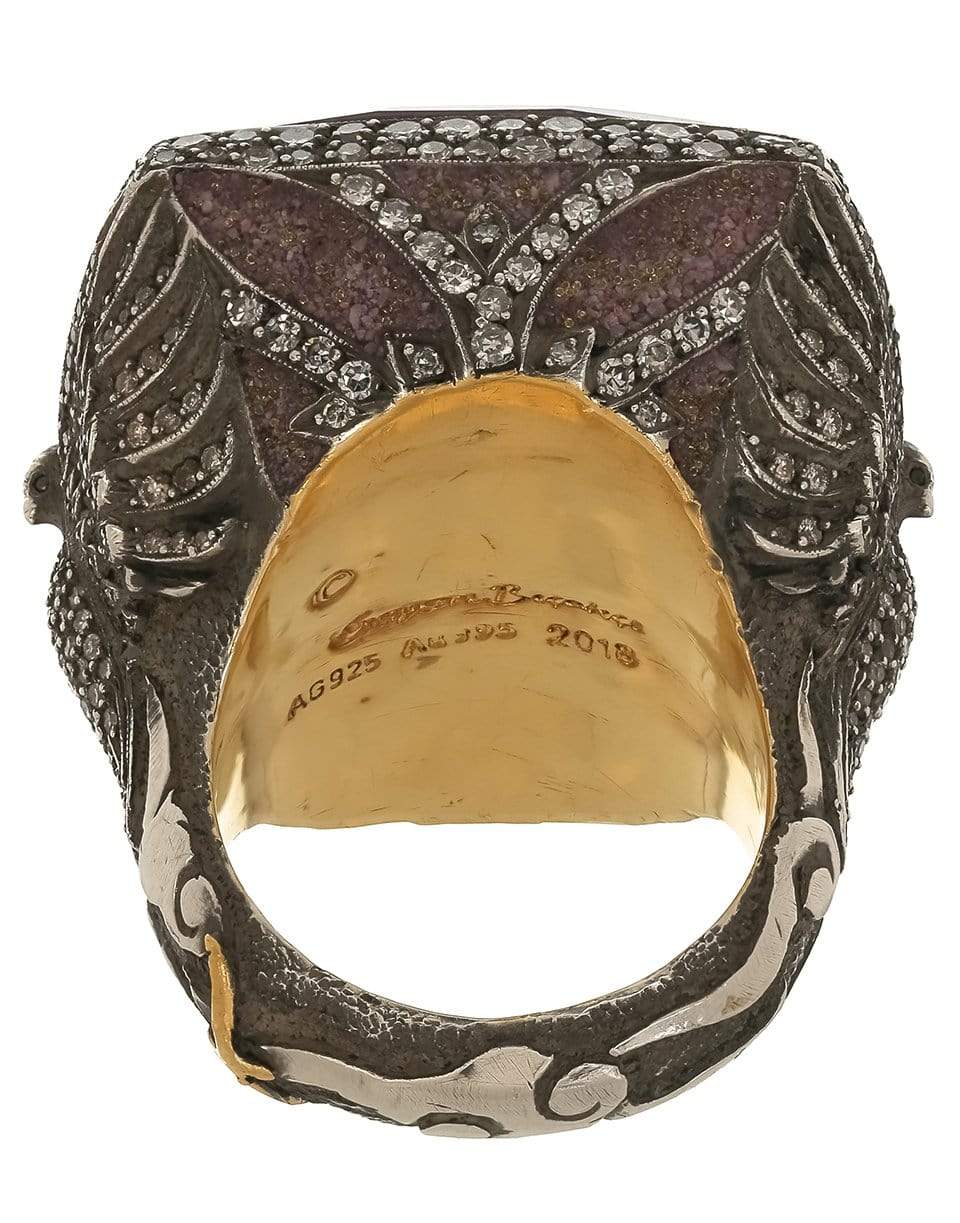 SEVAN BICAKCI-Carved Amethyst Dove Ring-YELLOW GOLD