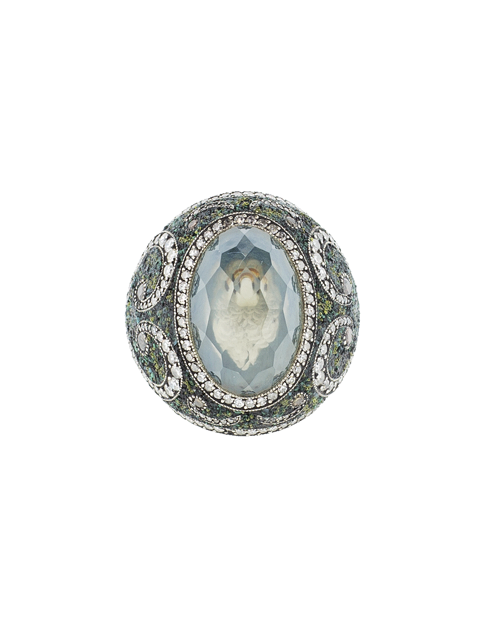 SEVAN BICAKCI-Carved Swan Ring In Moonstone-YELLOW GOLD