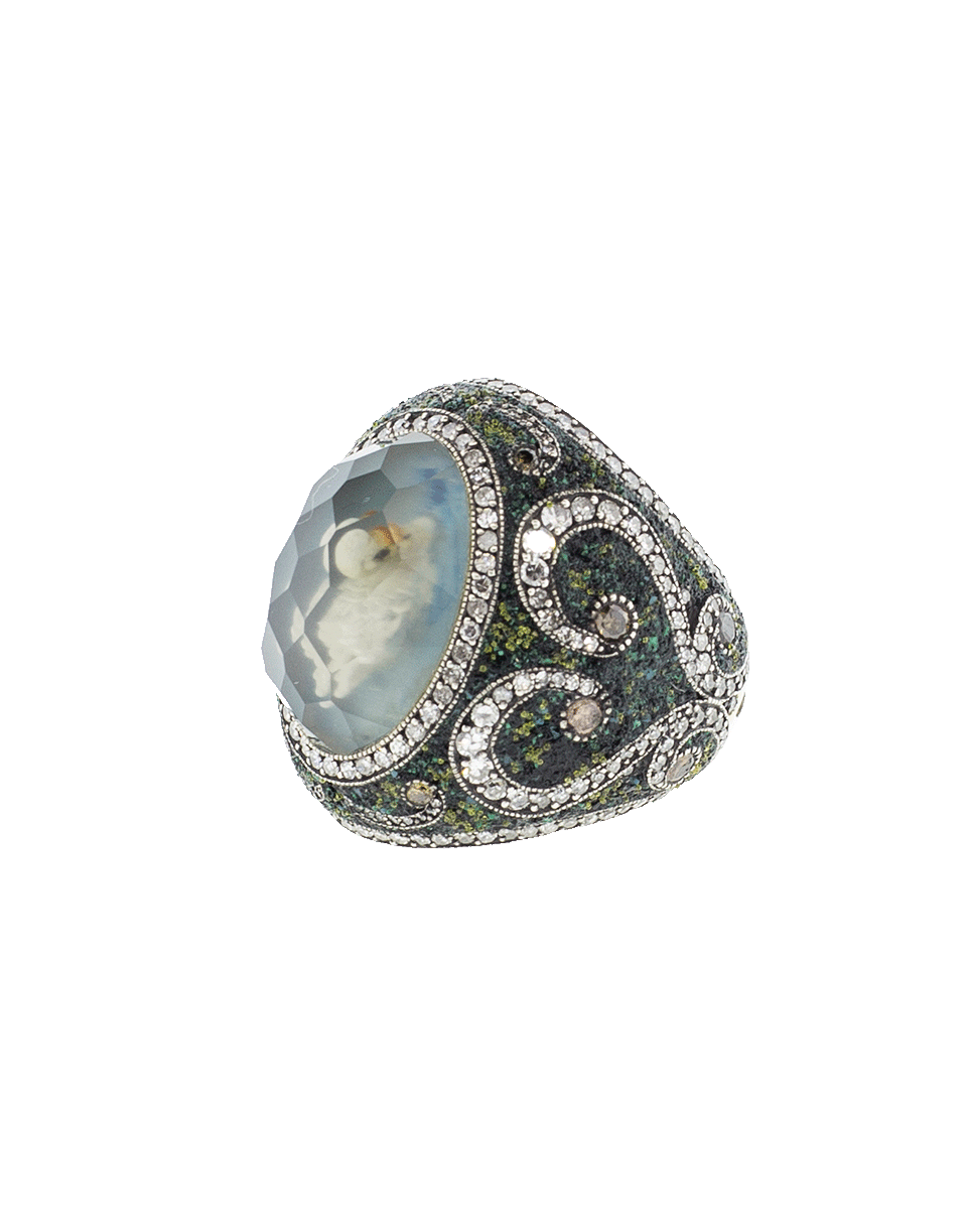 SEVAN BICAKCI-Carved Swan Ring In Moonstone-YELLOW GOLD