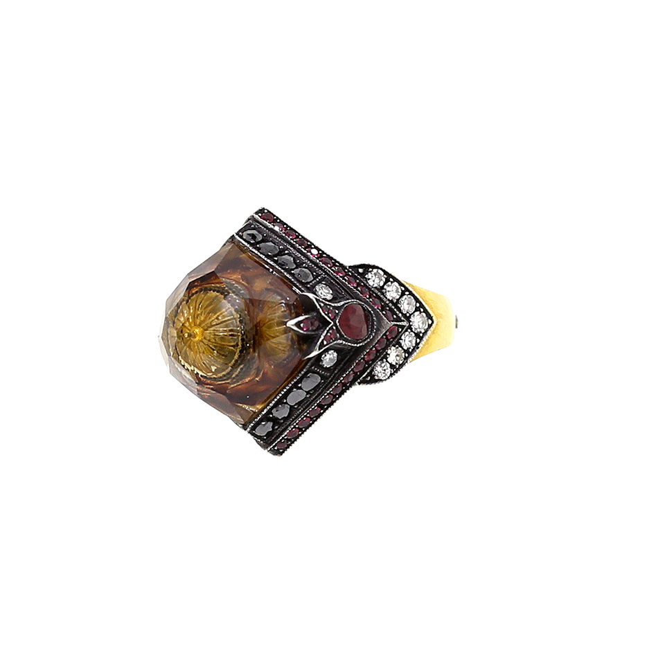 SEVAN BICAKCI-Carved Ottoman Empire Citrine Ring-YELLOW GOLD