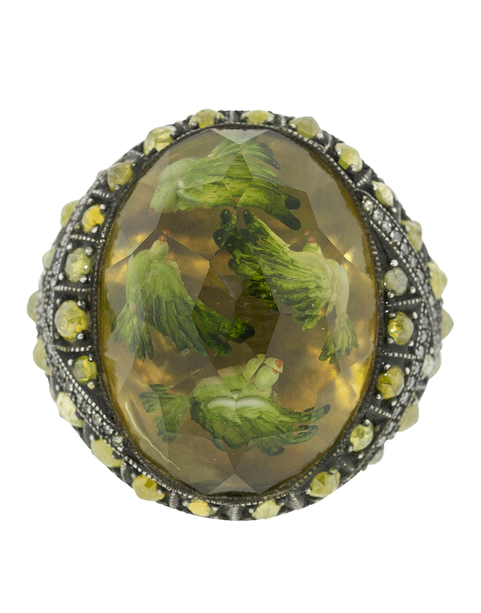SEVAN BICAKCI-Carved Citrine Intaglio Doves In Flight Ring-YELLOW GOLD