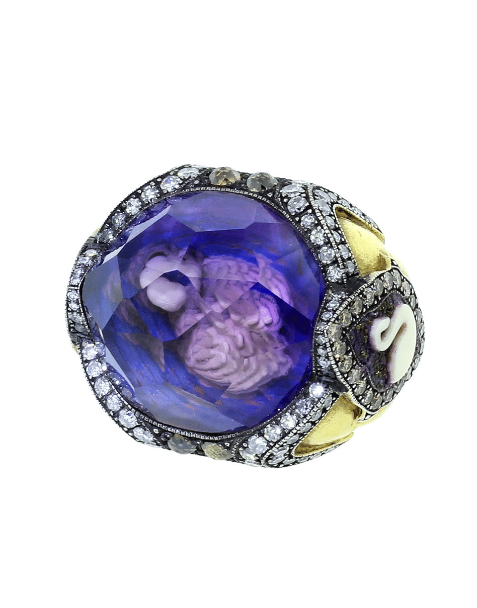 SEVAN BICAKCI-Swan Amethyst Ring-YELLOW GOLD