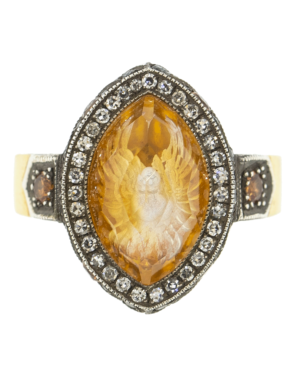 SEVAN BICAKCI-Petite Citrine Dove Ring-YELLOW GOLD