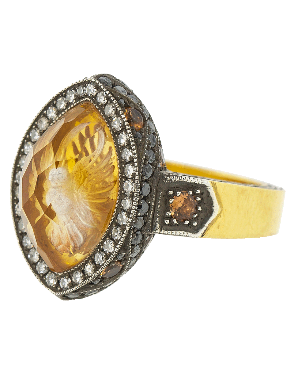 SEVAN BICAKCI-Petite Citrine Dove Ring-YELLOW GOLD