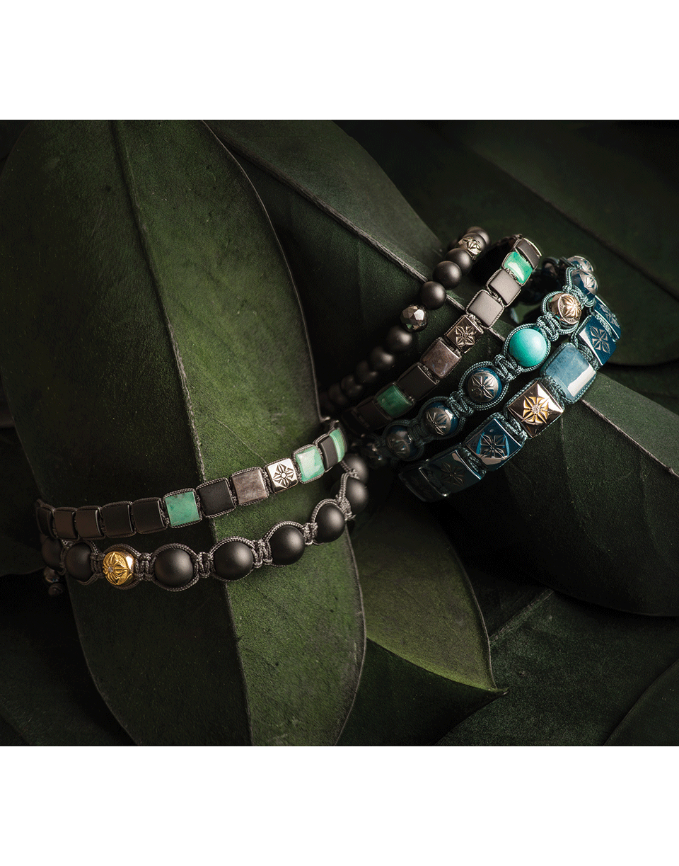SHAMBALLA JEWELS-Black Diamond and Onyx Bead Bracelet-BLACK GOLD