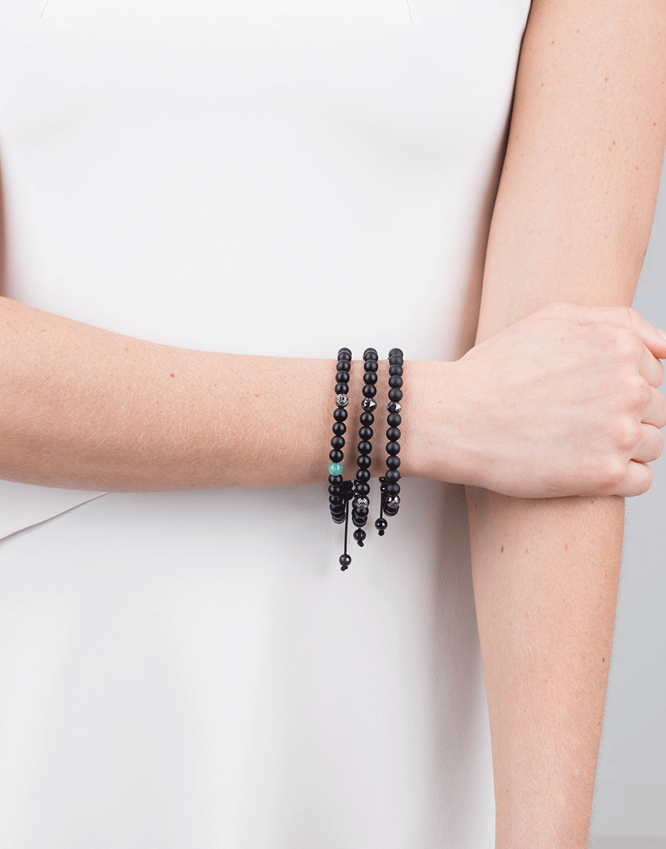 SHAMBALLA JEWELS-Black Diamond And Onyx Bead Bracelet-BLACK GOLD