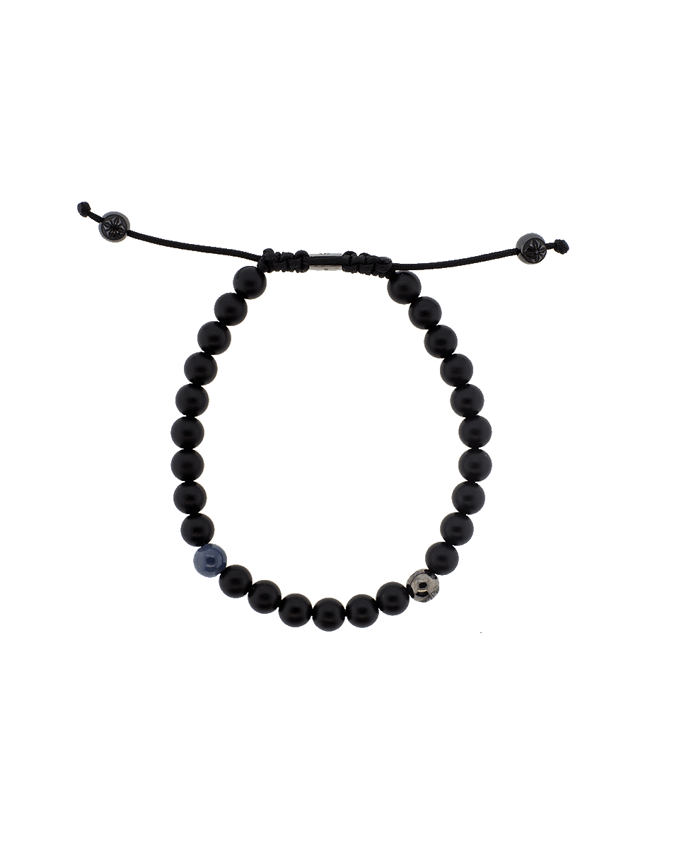 SHAMBALLA JEWELS-Blue Sapphire And Onyx Bead Bracelet-BLACK GOLD