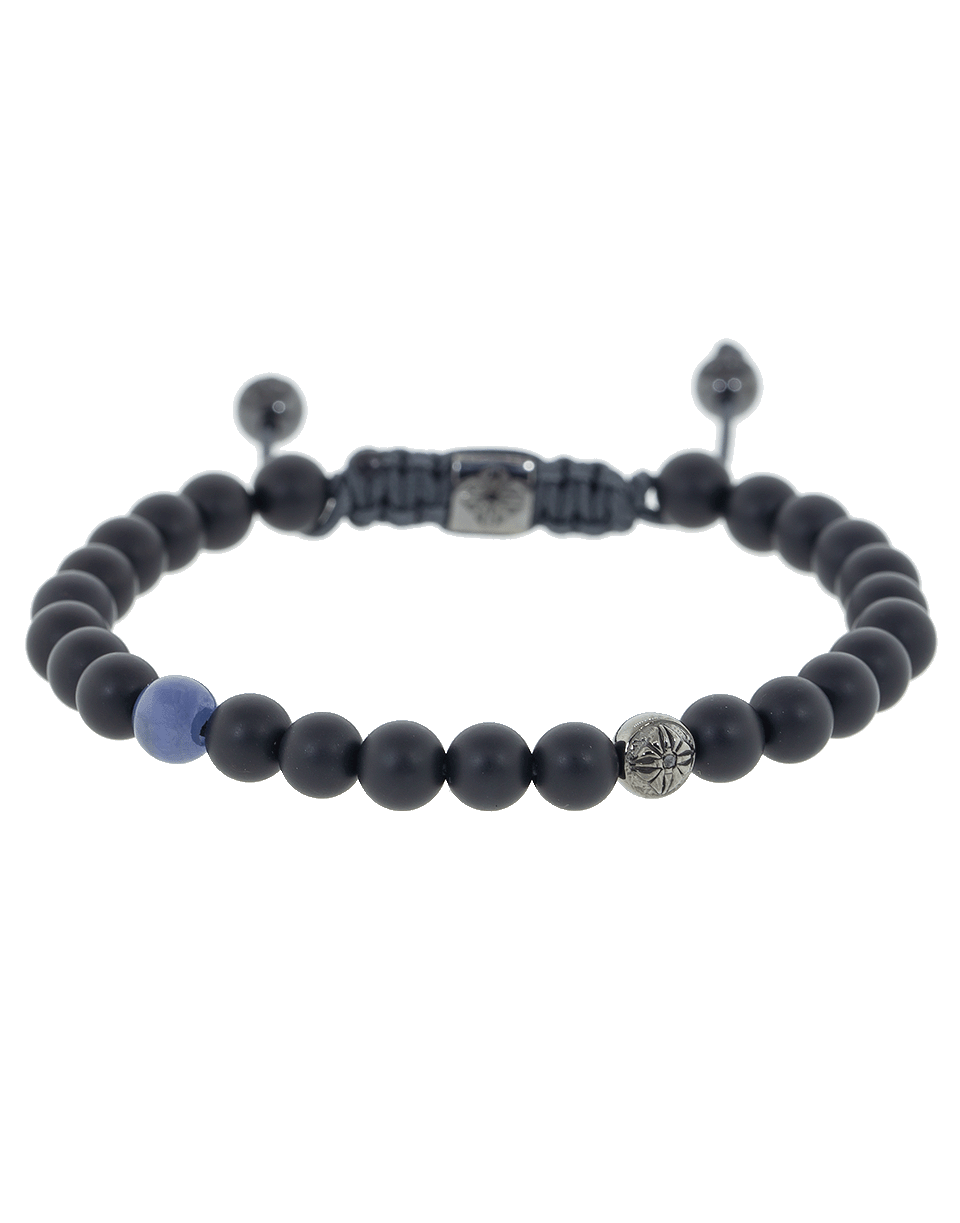 SHAMBALLA JEWELS-Blue Sapphire and Onyx Bead Bracelet-BLACK GOLD