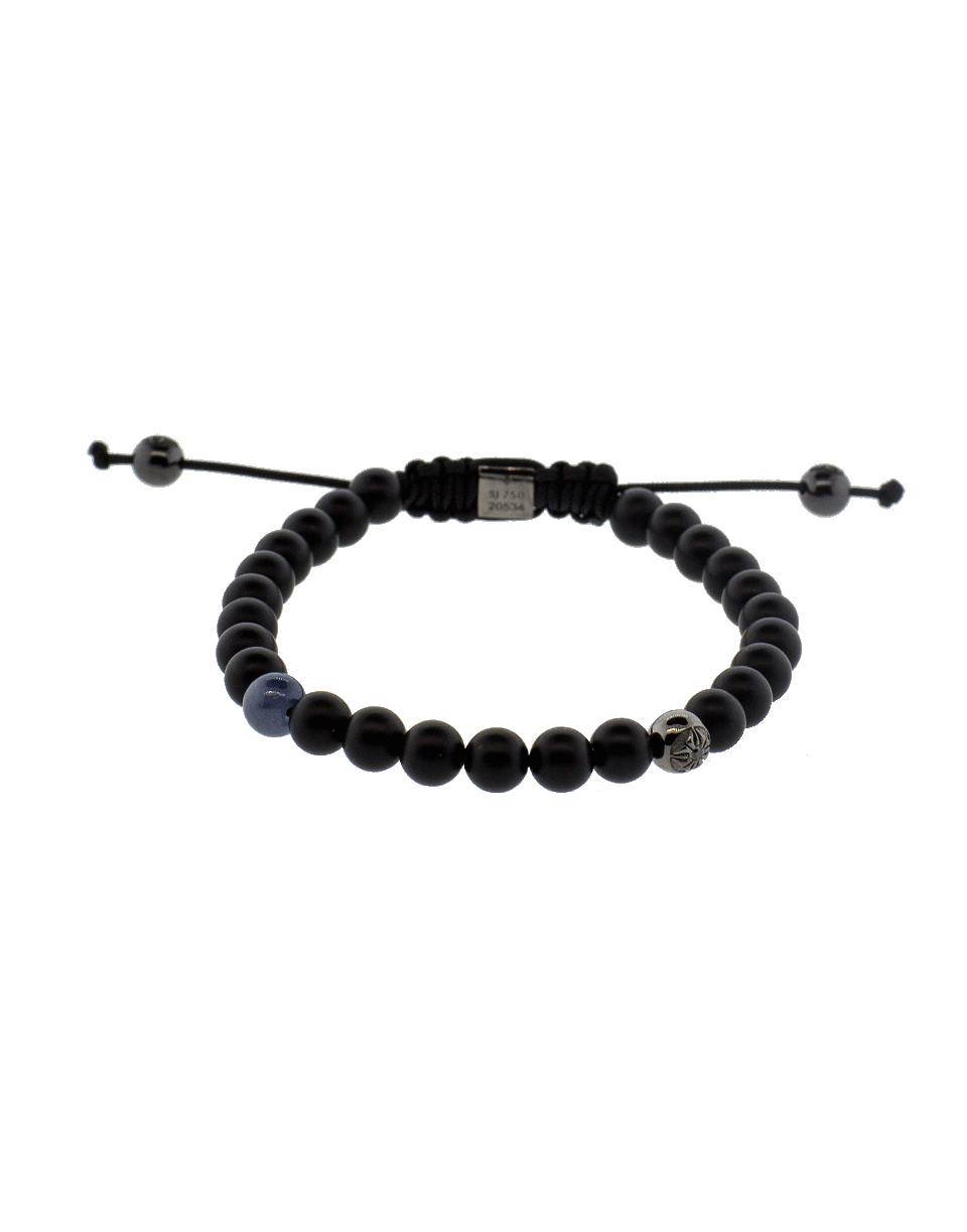 SHAMBALLA JEWELS-Blue Sapphire And Onyx Bead Bracelet-BLACK GOLD