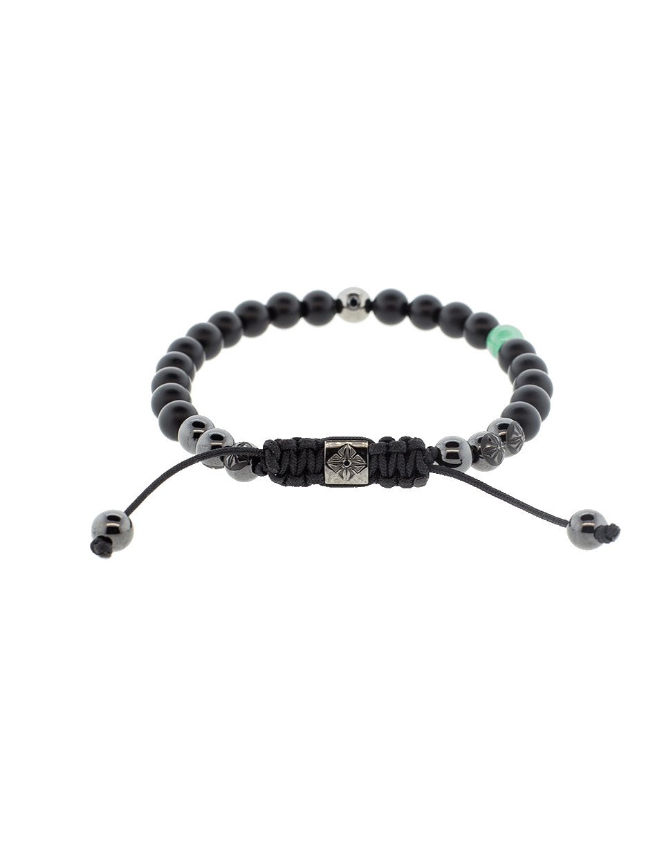 SHAMBALLA JEWELS-Emerald And Onyx Bead Bracelet-BLACK GOLD
