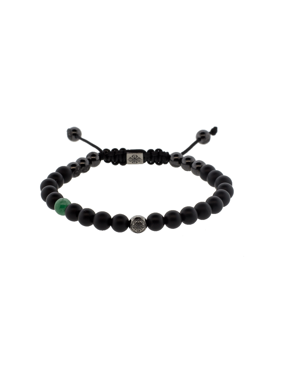 SHAMBALLA JEWELS-Emerald And Onyx Bead Bracelet-BLACK GOLD