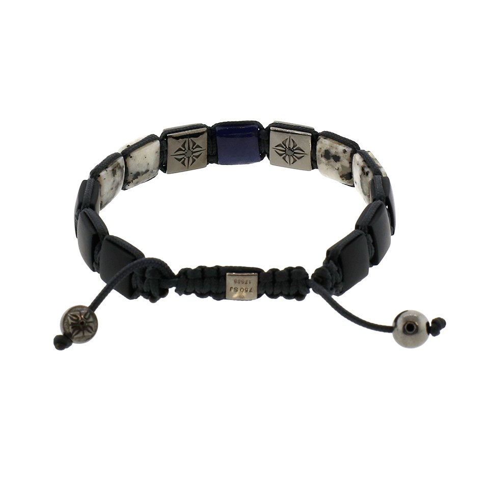 SHAMBALLA JEWELS-Granite And Blue Sapphire Lock Bracelet-BLACK GOLD