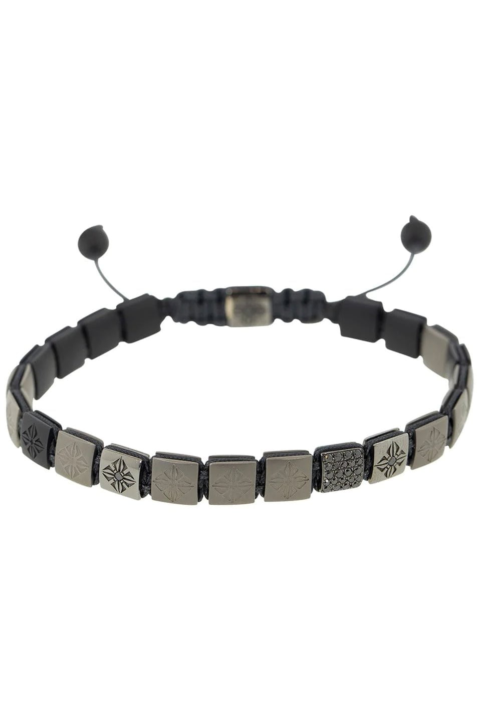 SHAMBALLA JEWELS-Grey and Black Matte Ceramic Lock Bracelet-BLACK GOLD
