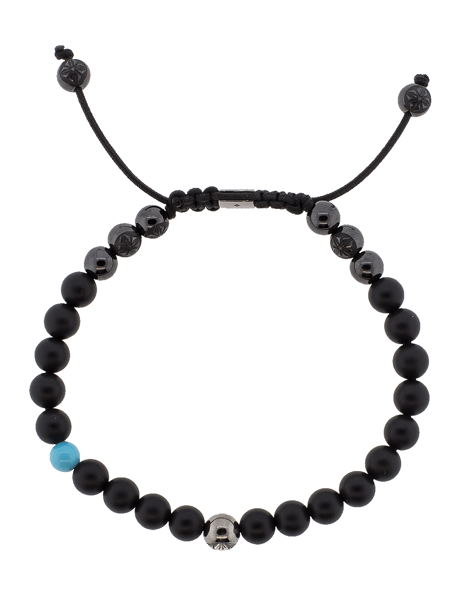 SHAMBALLA JEWELS-Onyx And Turquoise Bracelet-BLACK GOLD