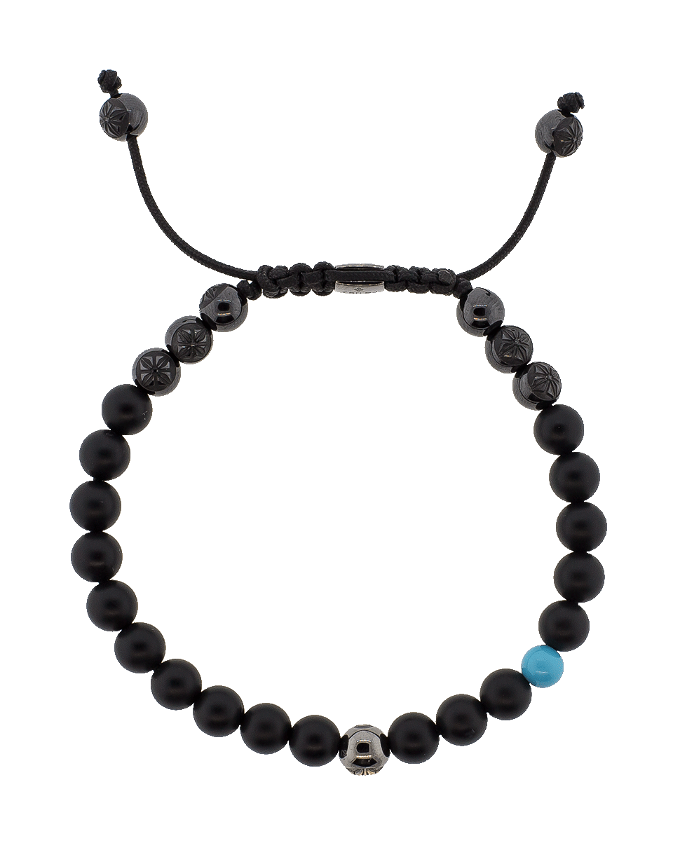 SHAMBALLA JEWELS-Onyx And Turquoise Bracelet-BLACK GOLD