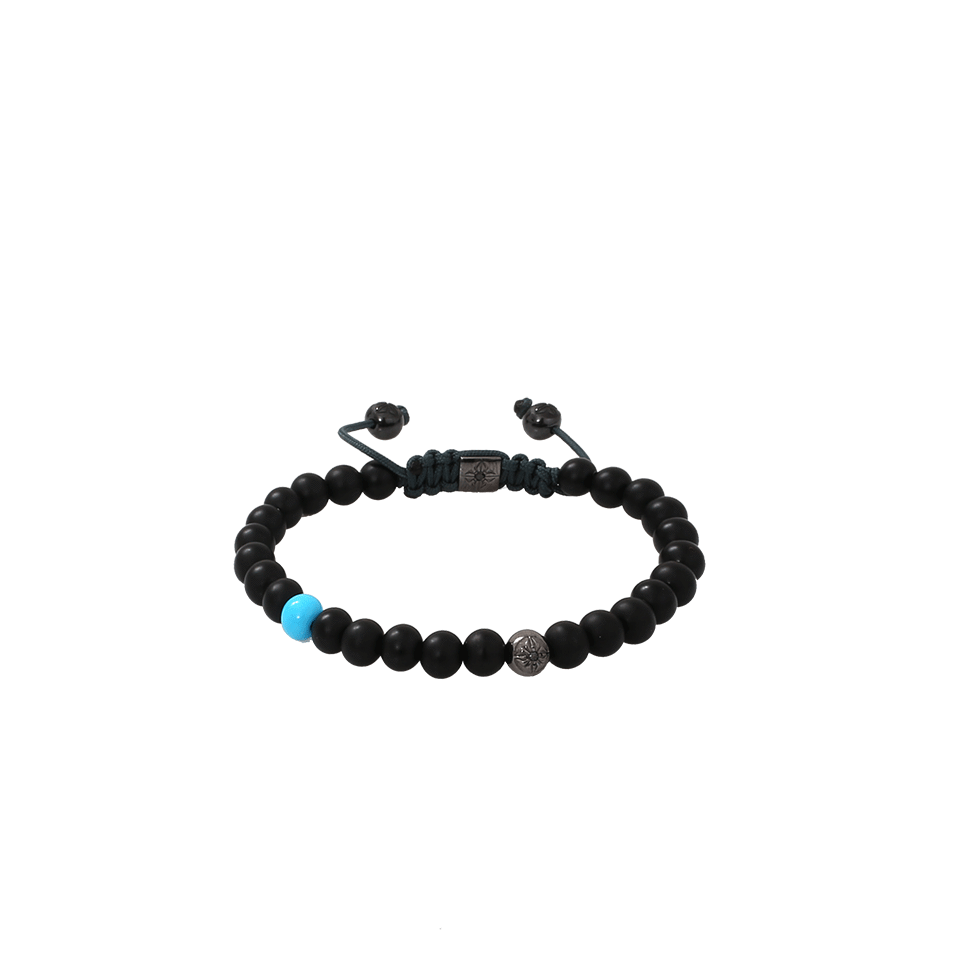 SHAMBALLA JEWELS-Onyx Beaded Bracelet-BLACK GOLD