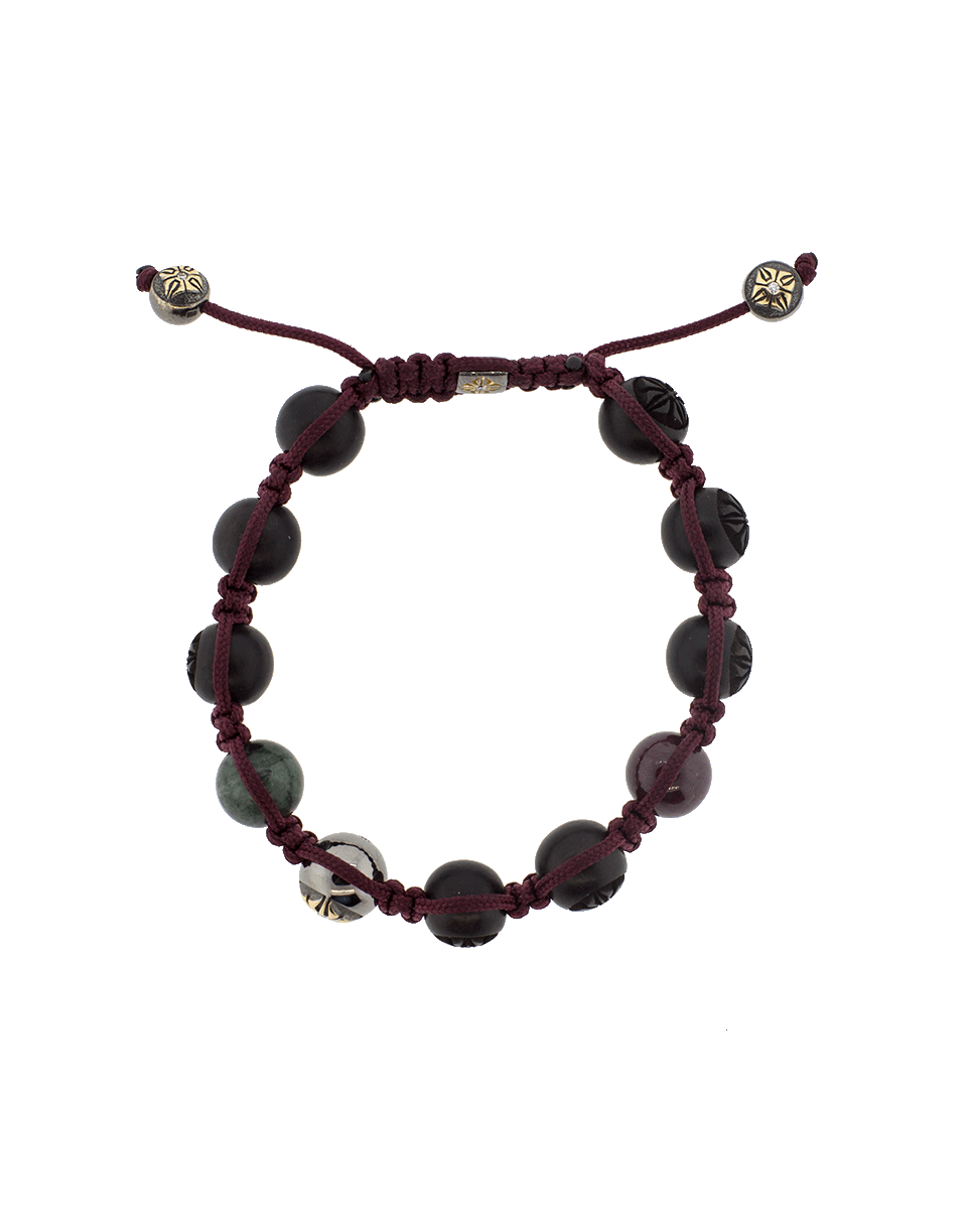 SHAMBALLA JEWELS-Ebony Wood Bead Bracelet-BLACK GOLD