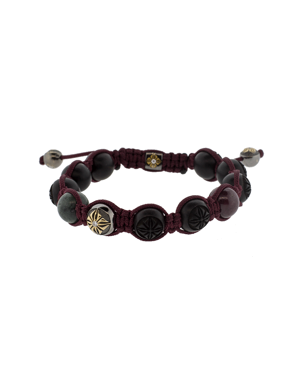 SHAMBALLA JEWELS-Ebony Wood Bead Bracelet-BLACK GOLD