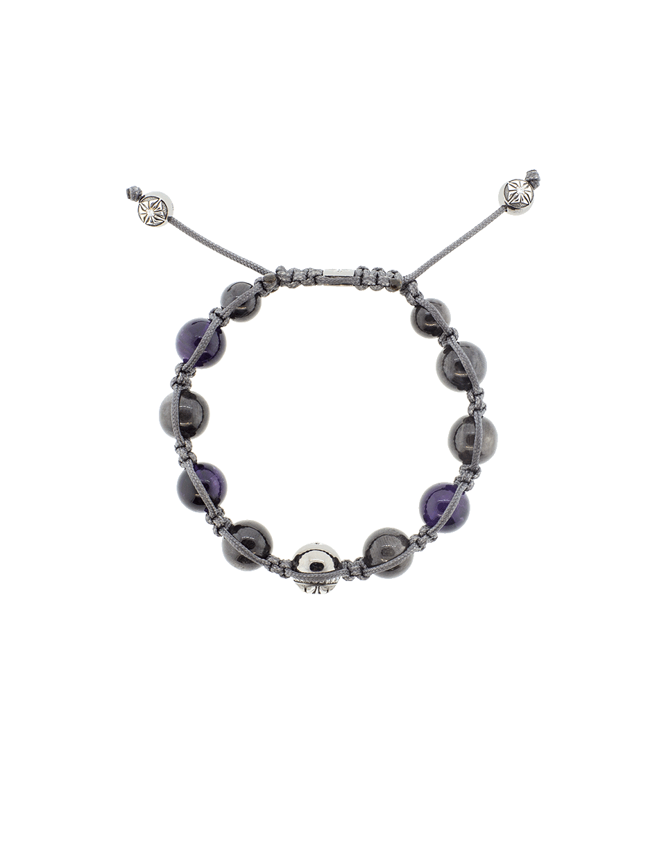 SHAMBALLA JEWELS-Grey Sapphire And Amethyst Bead Bracelet-BLACK GOLD