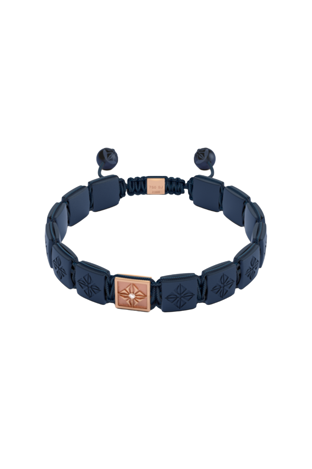 Diamond Matte Blue Lock Bracelet-ROSE GOLD-JEWELRYFINE JEWELBRACELET O-SHAMBALLA JEWELS