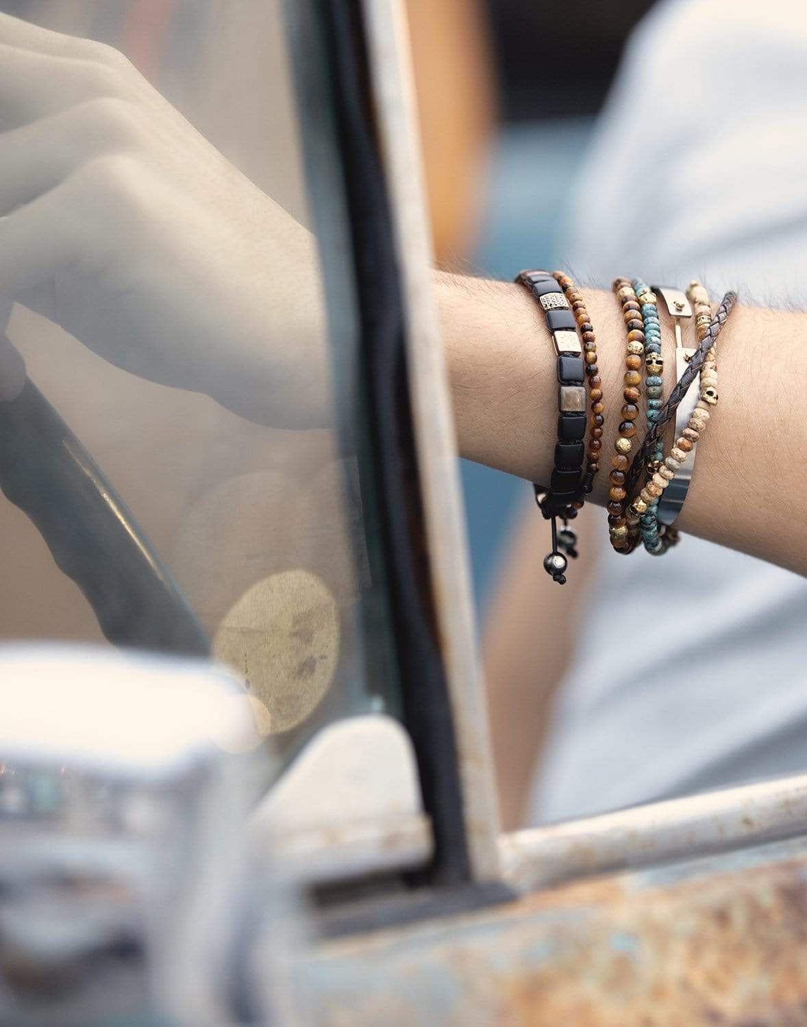 SHAMBALLA JEWELS-Brown Sapphire Lock Bracelet-ROSE GOLD