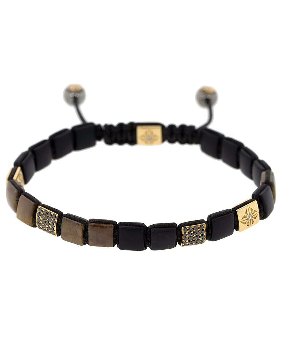 SHAMBALLA JEWELS-Brown Sapphire Lock Bracelet-ROSE GOLD