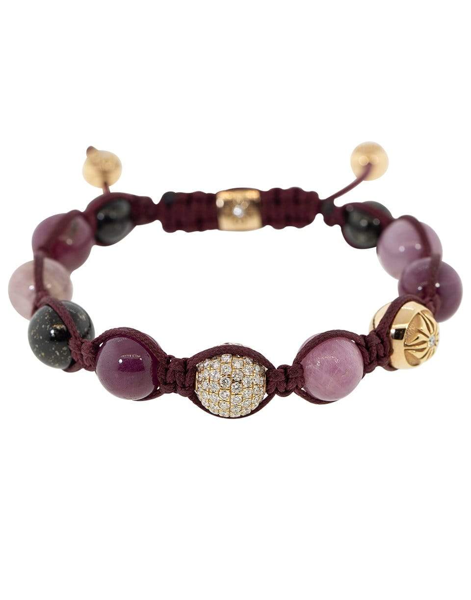 SHAMBALLA JEWELS-Jade, Sapphire, Ruby and Diamond Bead Bracelet-ROSE GOLD