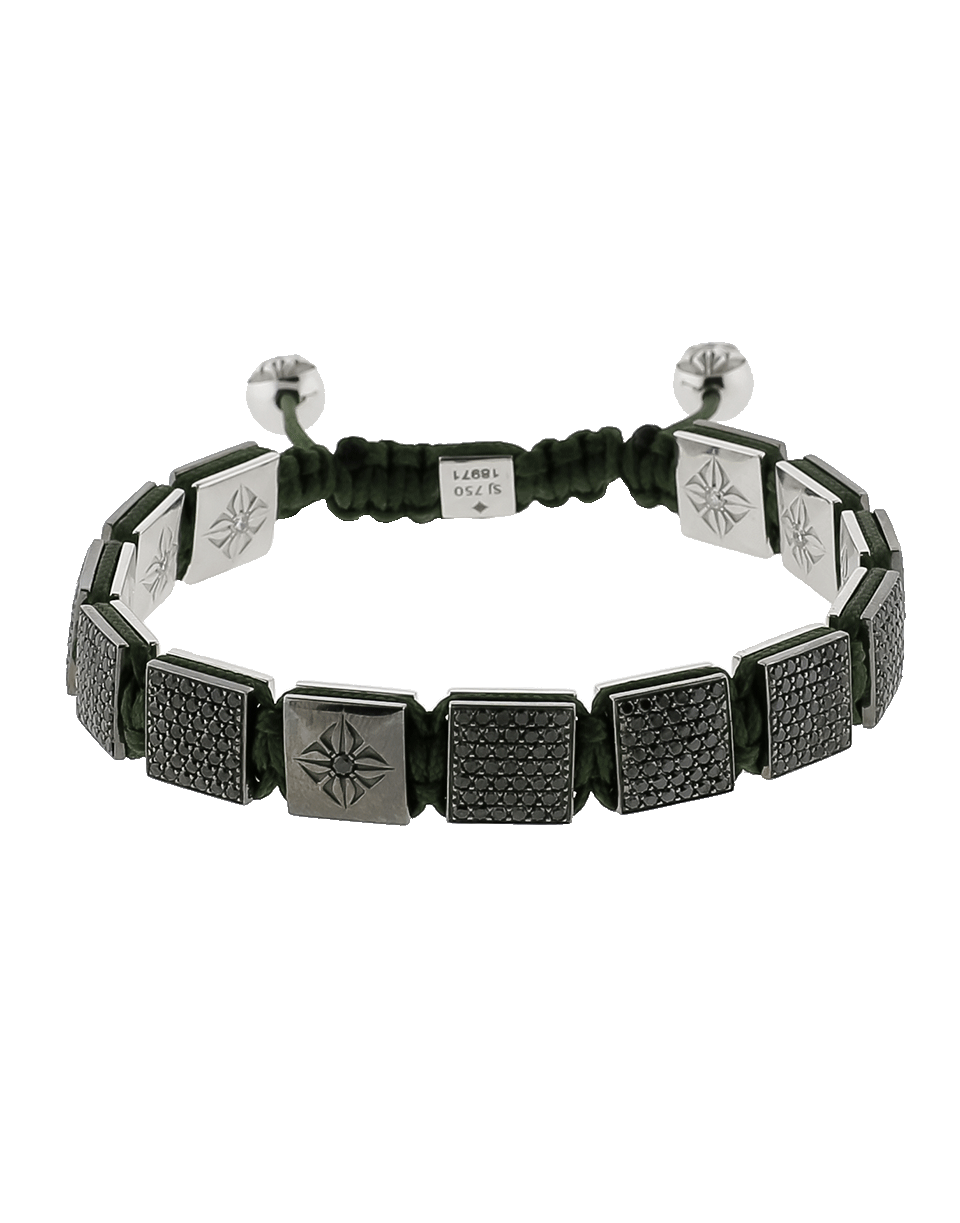 SHAMBALLA JEWELS-Black Diamond Lock Bracelet-WHITE GOLD