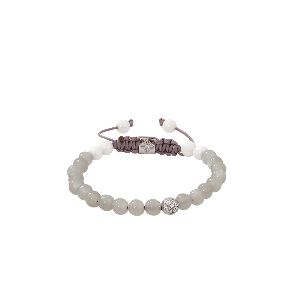 SHAMBALLA JEWELS-Moonstone Beaded Bracelet-WHITE GOLD