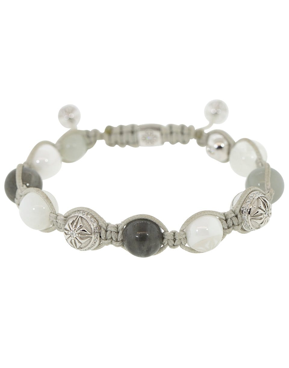 SHAMBALLA JEWELS-Rainbow Moonstone Diamond Bead Bracelet-WHITE GOLD