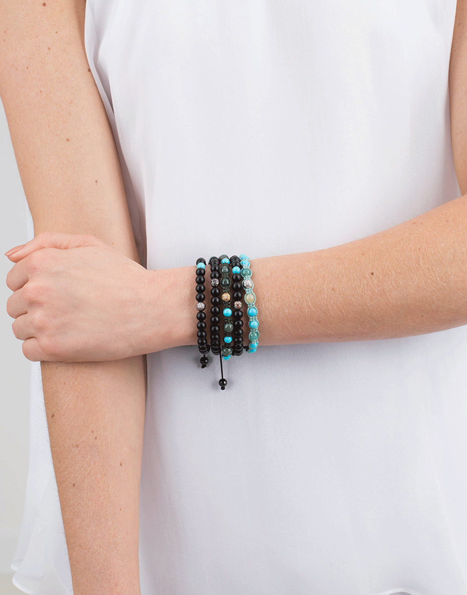 SHAMBALLA JEWELS-Turquoise Emerald And Yellow Sapphire Bracelet-WHITE GOLD