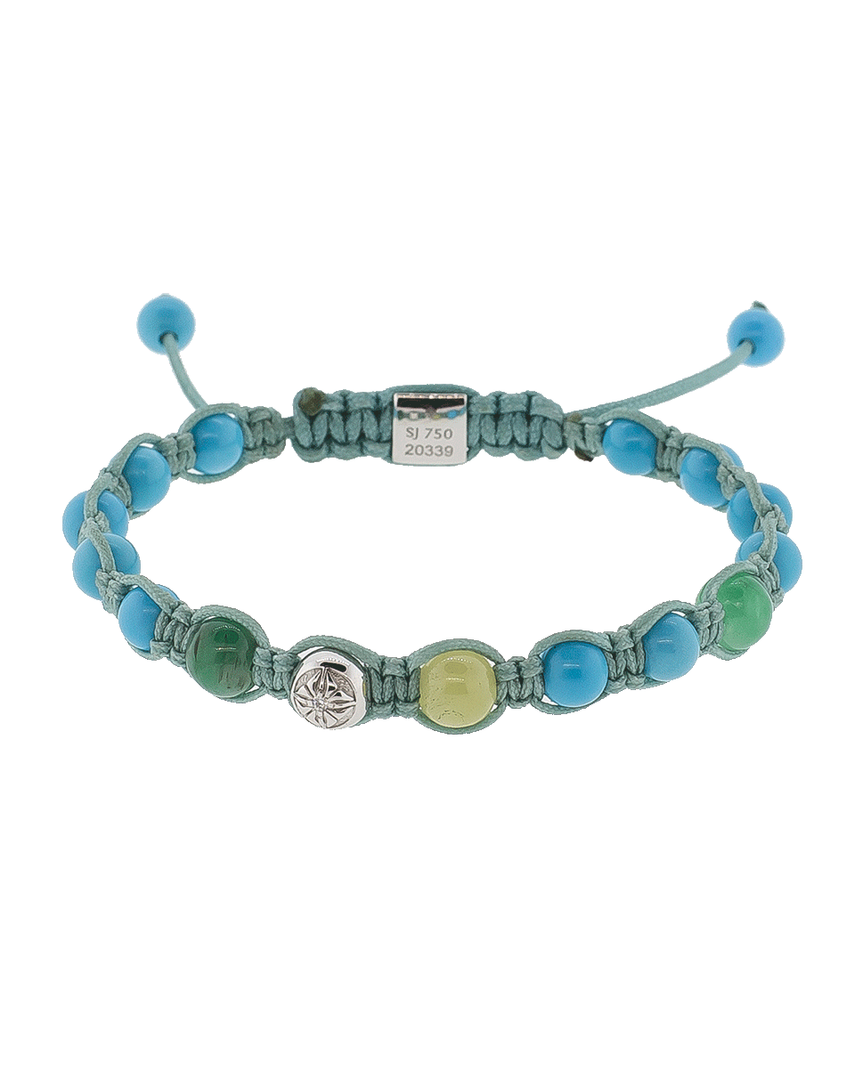 SHAMBALLA JEWELS-Turquoise Emerald And Yellow Sapphire Bracelet-WHITE GOLD
