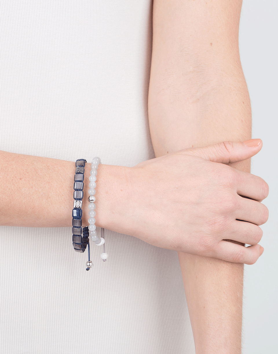 SHAMBALLA JEWELS-Grey Sapphire Lock Bracelet-WHITE GOLD