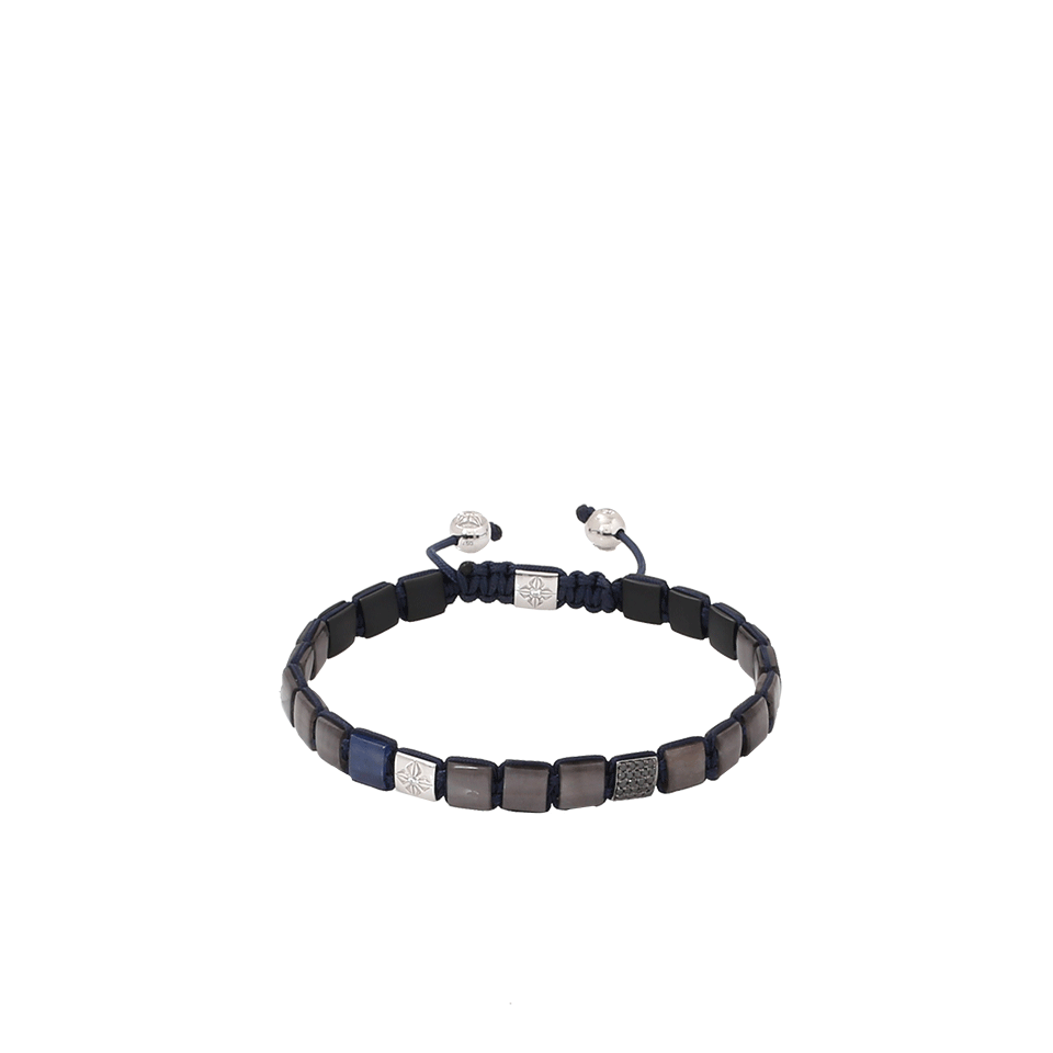 SHAMBALLA JEWELS-Grey Sapphire Lock Bracelet-WHITE GOLD