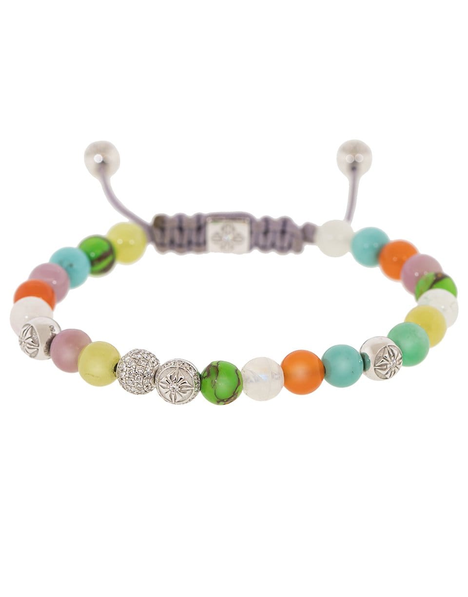 SHAMBALLA JEWELS-White Gold Diamond and Gemstone Bead Bracelet-WHTGOLD\