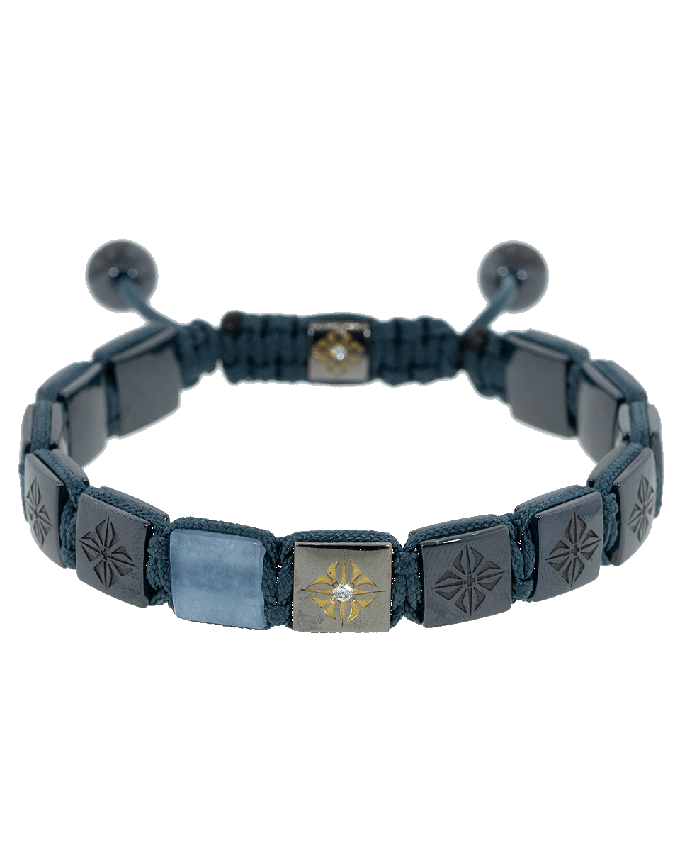 SHAMBALLA JEWELS-Aquamarine Lock Bracelet-YELLOW GOLD