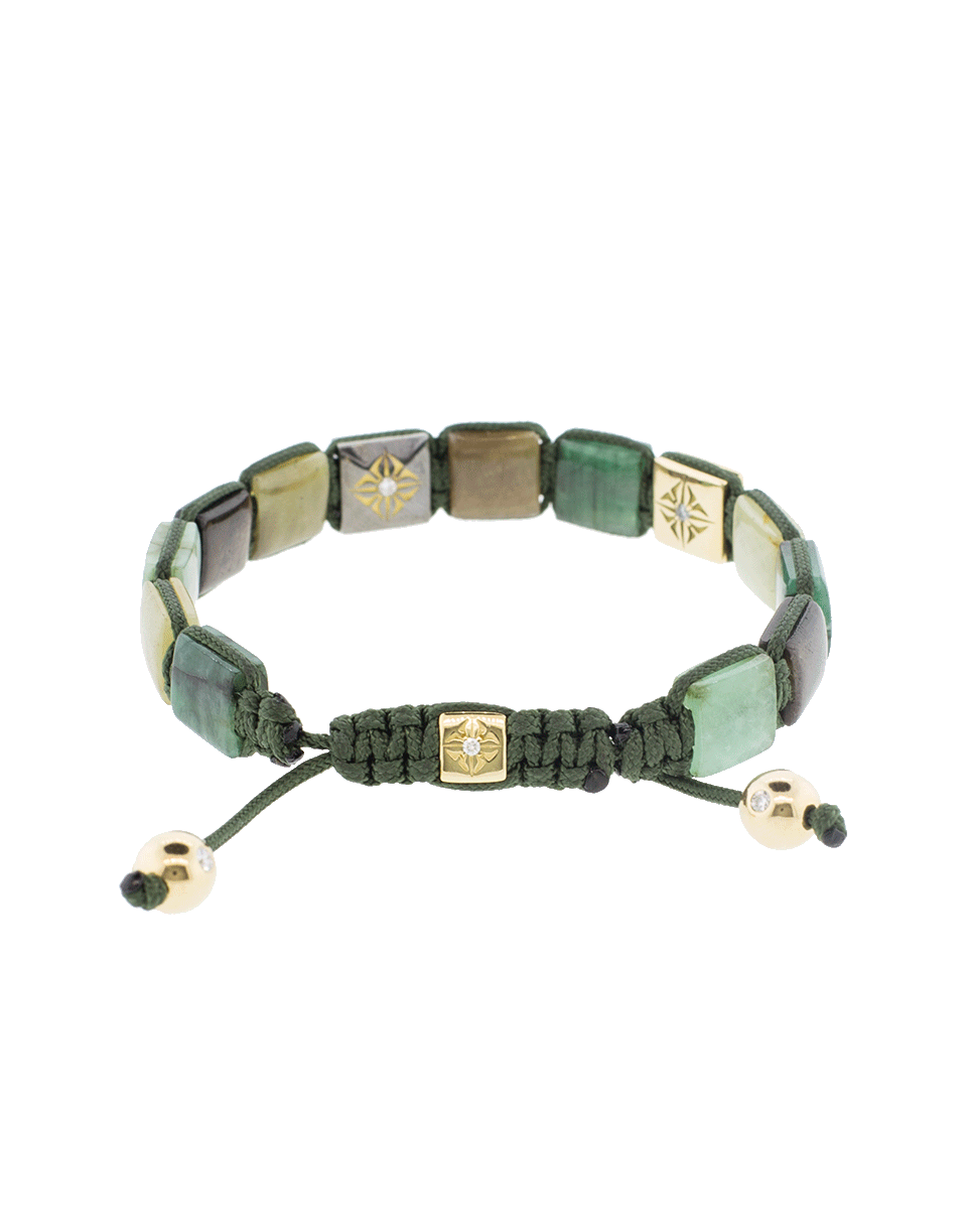 SHAMBALLA JEWELS-Emerald And Yellow Sapphire Lock Bracelet-YELLOW GOLD