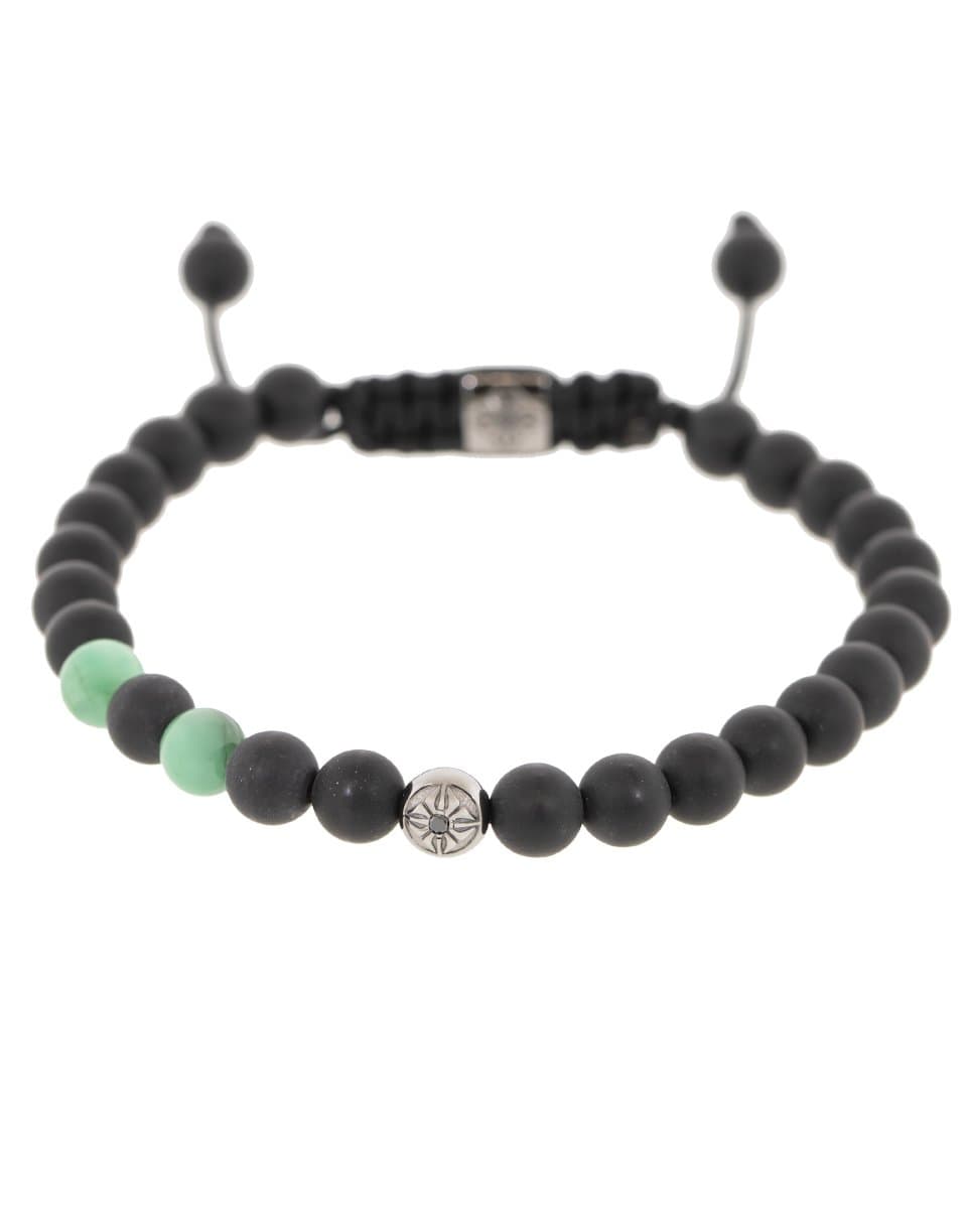 SHAMBALLA JEWELS-Emerald and Onyx Bead Bracelet-BLACK GOLD