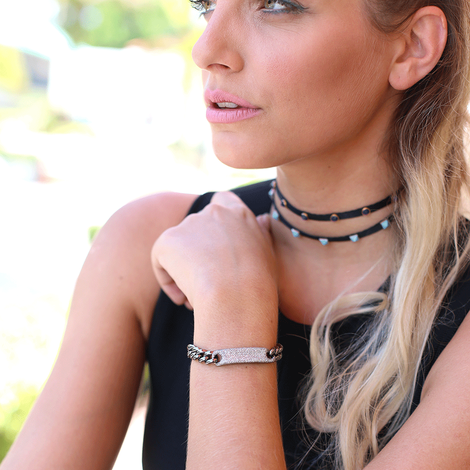 SHAY JEWELRY-Pave Diamond Link ID Bracelet-BLACK GOLD