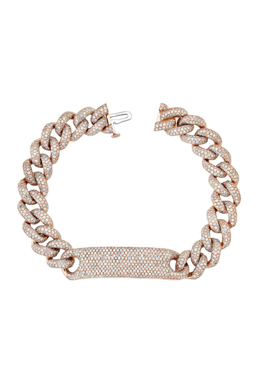 Full Pave Diamond ID Essential Link Bracelet-ROSE GOLD-6.5-JEWELRYFINE JEWELBRACELET O-SHAY JEWELRY