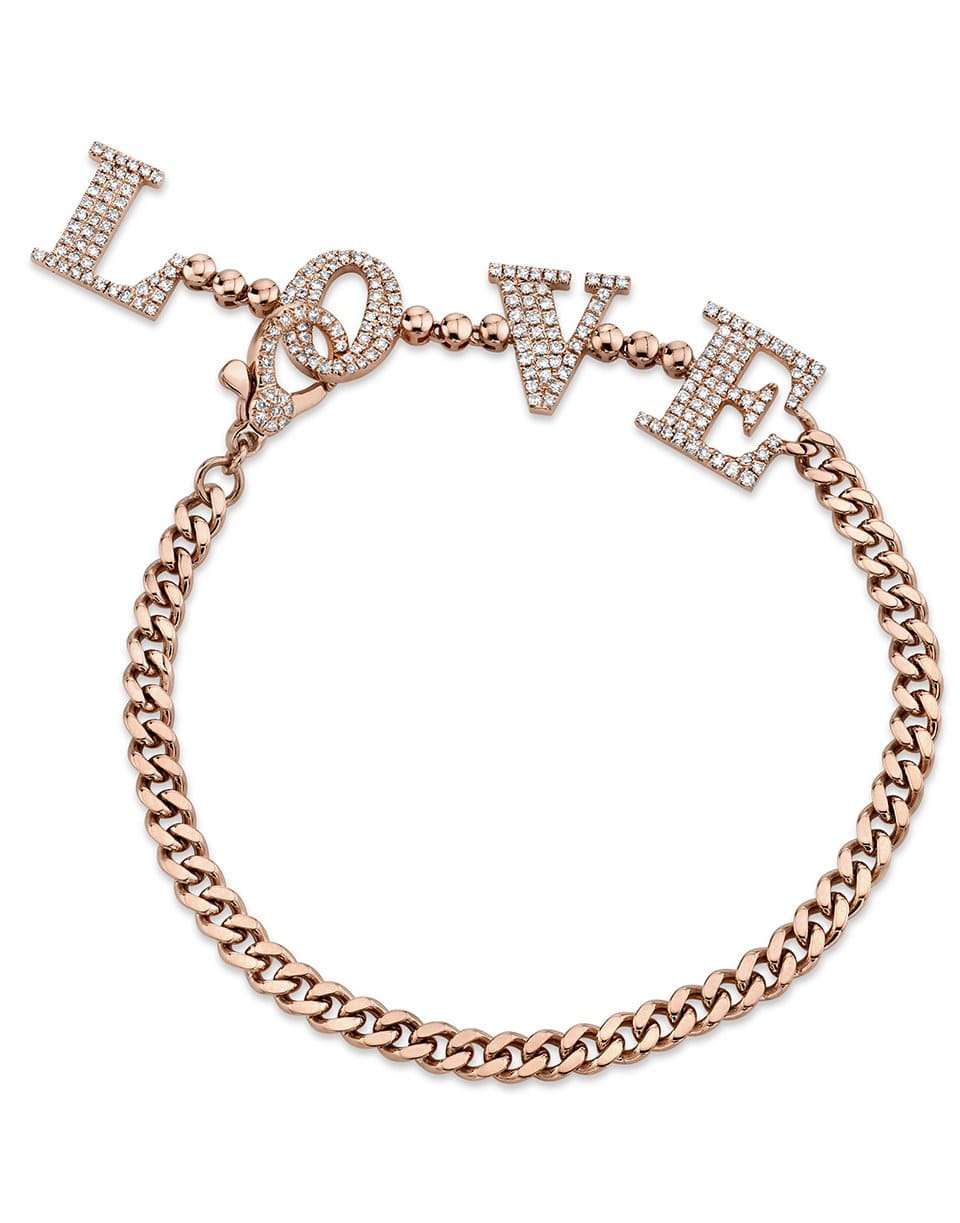 SHAY JEWELRY-Baby Link Love Drop Diamond Bracelet-ROSE GOLD