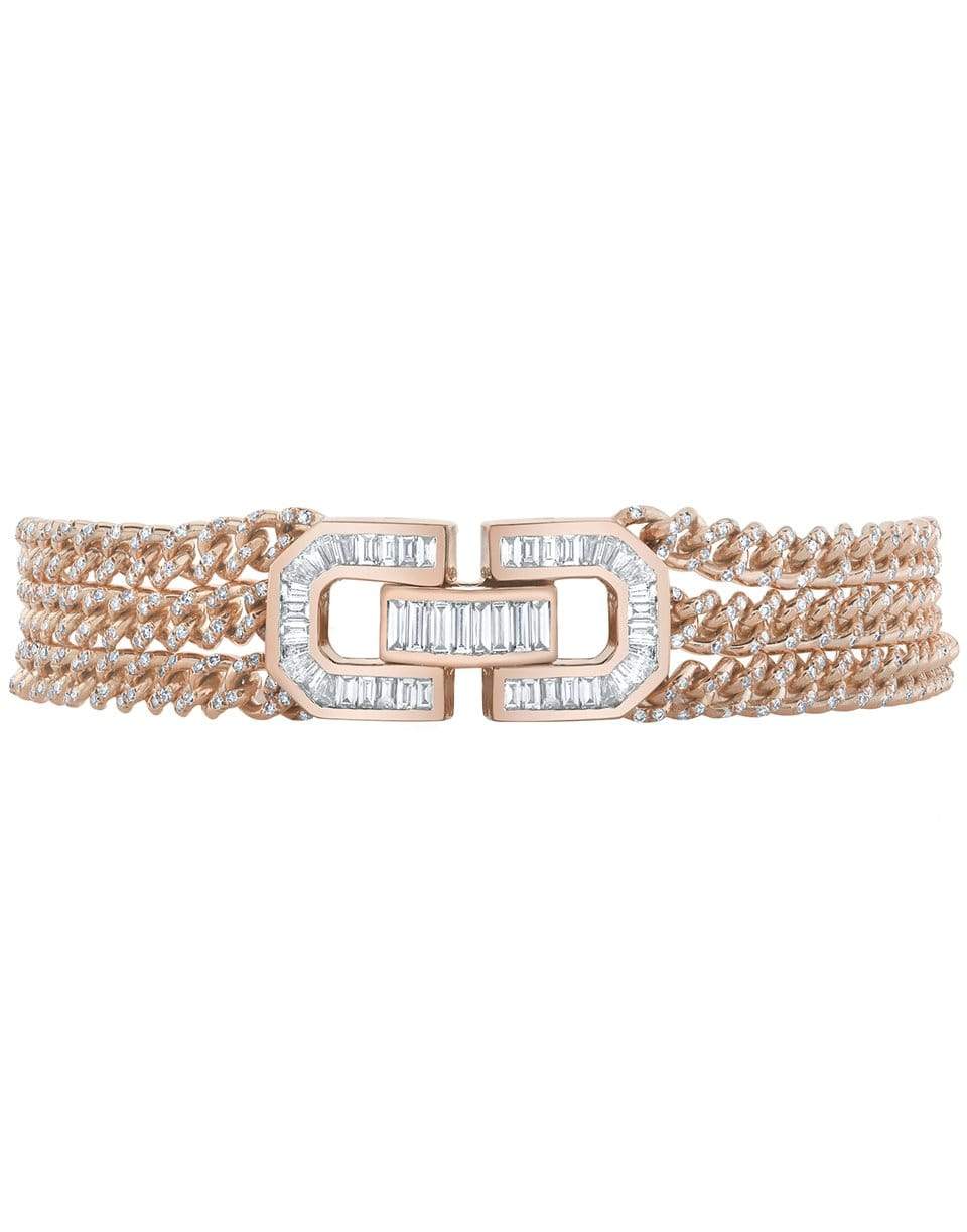 SHAY JEWELRY-Baguette Deco Lock Link Bracelet-ROSE GOLD