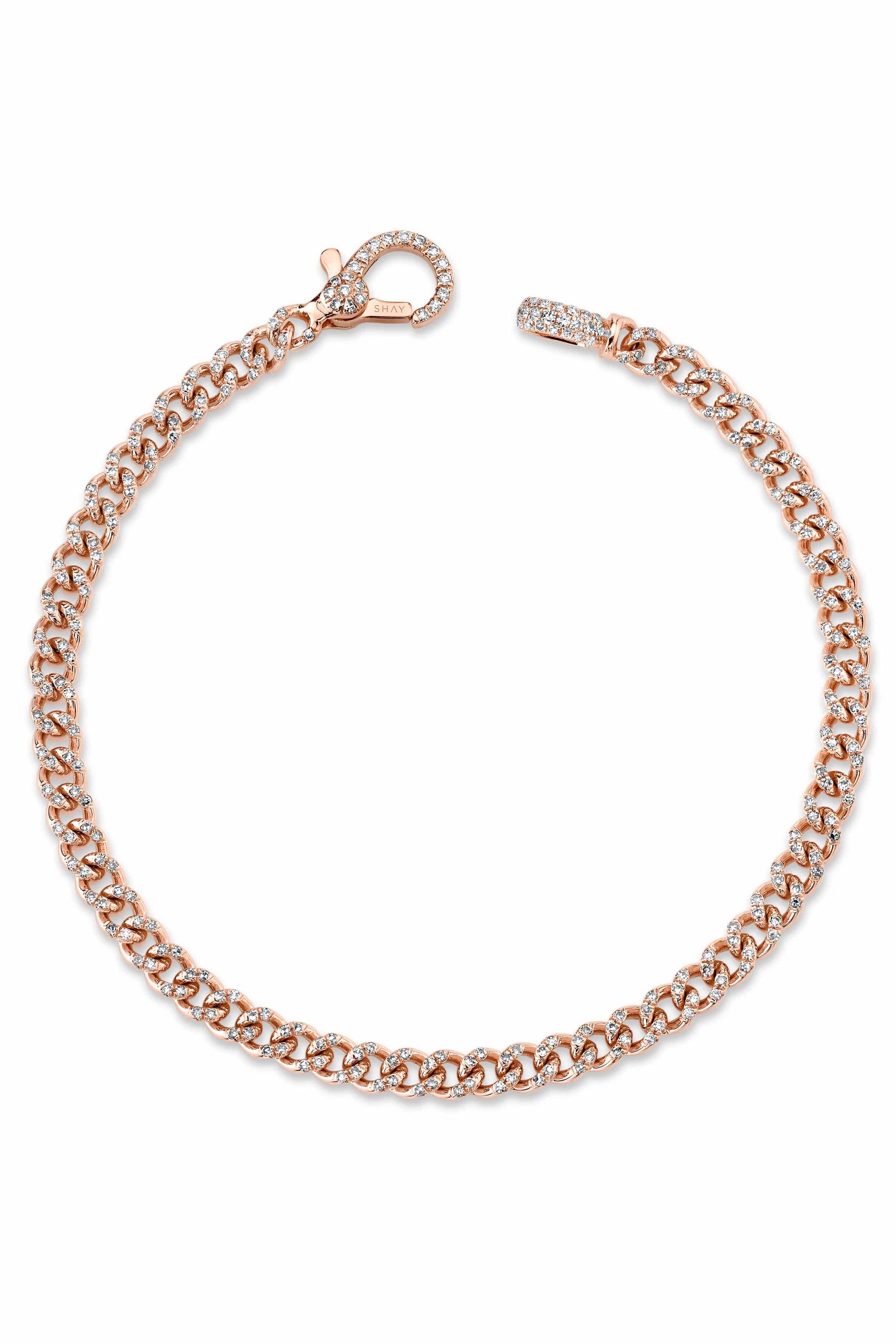 SHAY JEWELRY-Diamond Pave Baby Link Bracelet-ROSE GOLD