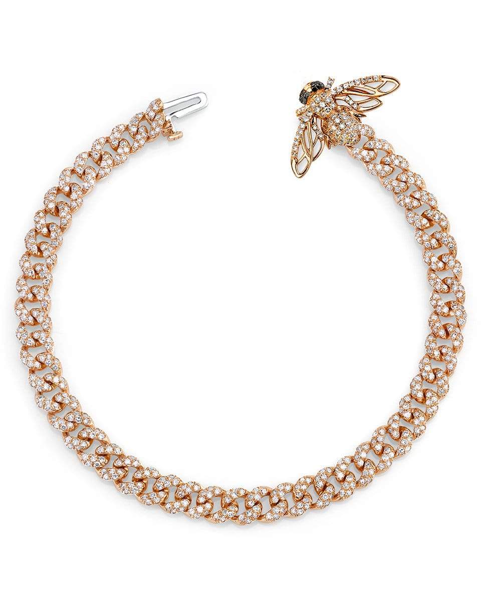 SHAY JEWELRY-Pave Bee Mini Link Bracelet-ROSE GOLD