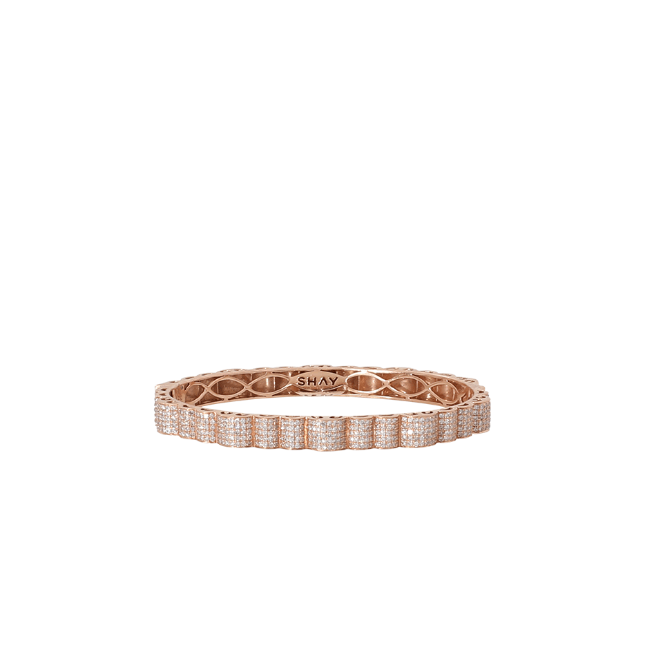 SHAY JEWELRY-Pave Diamond Ripple Bangle-ROSE GOLD
